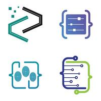 set Programming Code technology logo design vector