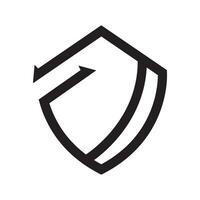 Shield logo design with Arrow vector