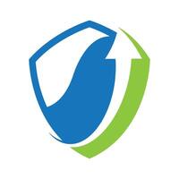 Shield logo icon design with Arrow combination vector