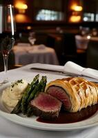 Gourmet Beef Wellington with Side Dishes photo
