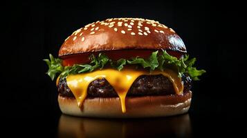 Mouthwatering Cheeseburger with Fresh Ingredients and Glorious Cheese Melt photo