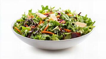 Fresh Green Salad Loaded with Crunchy Vegetables and Cheese photo