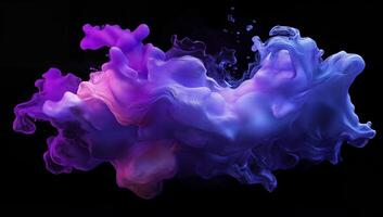 Vibrant Purple and Blue Smoke on a Black Background Creating Abstract Aesthetic photo