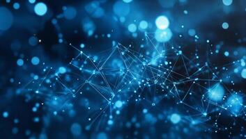 Abstract Blue Background with Digital Connections and Light Effects photo