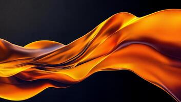 Dynamic Flowing Orange and Black Abstract Background Design photo