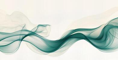 Elegant Flowing Waves in Soft Green Tones on Subtle Background photo