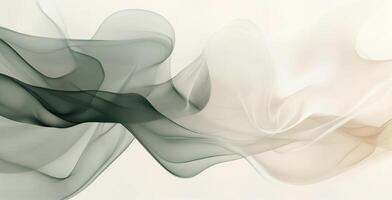 Ethereal Flowing Fabric with Soft Hues of Green and Beige photo