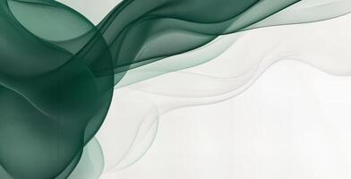 Elegant Green and White Flowing Abstract Design with Soft Curves photo