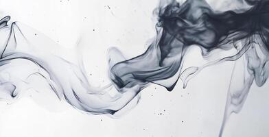 Elegant Black and White Smoke Flowing Across a Bright Background photo