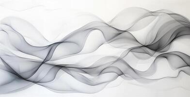 Abstract Black and White Flowing Waves in a Minimalist Design photo