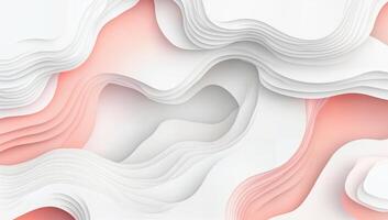 Abstract Paper Waves in Soft Pink and White Tones photo