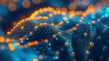 Dynamic Abstract Composition with Bright Bokeh Effects and Textures photo
