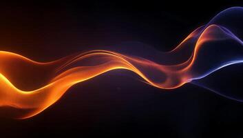 Dynamic Waves of Light in Fiery Orange and Deep Blue photo
