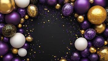 Vibrant Collection of Decorative Ornaments for Celebrations, background for celebrating and birthday photo