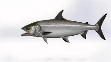 Realistic depiction of a fish swimming in a simple background photo