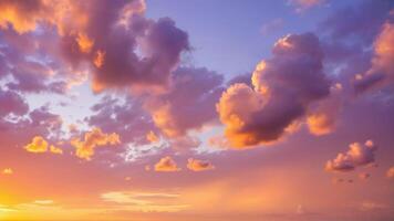 Colorful Sunset Sky with Dramatic Clouds and Warm Hues photo