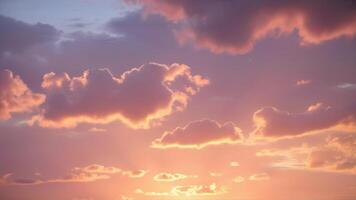 Beautiful Sunset Over a Cloudy Sky with Shades of Pink and Purple photo