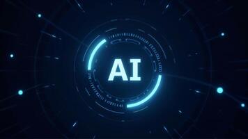 Futuristic AI Concept with Circular Elements and Glowing Effects photo