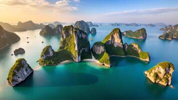 Breathtaking Aerial View of Serene Islands in Turquoise Waters photo
