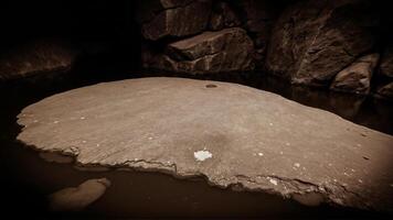 Serene Rock Formation Surrounded by Dark Waters photo