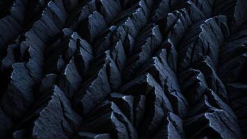 Close-up View of Sharp, Dark Textured Rock Formation in Shadows photo