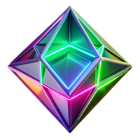 magnificent vintage Fractured geometric shapes in vibrant neon pink, electric blue, and lime green, with sharp, defined edges, lit by a pulsating strobe light. Style cyberpunk, futuristic 4K png
