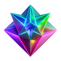 stunning artistic Fractured geometric shapes in vibrant neon pink, electric blue, and lime green, with sharp, defined edges, lit by a pulsating strobe light. Style cyberpunk, futuristic detailed png
