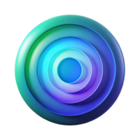 wonderful artistic A series of concentric circles radiating outwards, in a gradient of cool hues, from blue to green to violet, with a soft, ambient light. Style minimalist, geometric high resolution png
