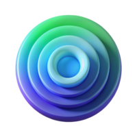 wonderful abstract A series of concentric circles radiating outwards, in a gradient of cool hues, from blue to green to violet, with a soft, ambient light. Style minimalist, geometric high quality png