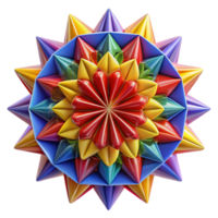 wonderful minimalist A kaleidoscopic array of symmetrical, geometric patterns in bold primary colors, with sharp, contrasting lines, under a bright, even lighting. Style psychedelic, op art exclusive png