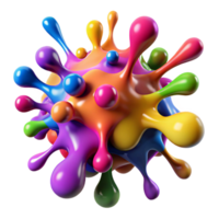 vibrant contemporary A chaotic explosion of multicolored paint splatters and drips, with varying textures and viscosities, under a stark, high-contrast spotlight. Style abstract expressionism 4K png