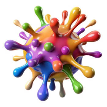 serene rustic A chaotic explosion of multicolored paint splatters and drips, with varying textures and viscosities, under a stark, high-contrast spotlight. Style abstract expressionism original png