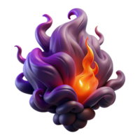vibrant traditional Wispy, smoke-like tendrils in shades of deep purple and crimson, illuminated by an internal, glowing ember. Style dark, mysterious authentic png