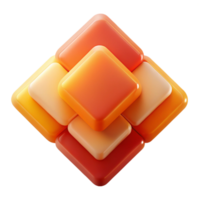 wonderful artistic A series of overlapping, transparent squares in a gradient of warm hues, from yellow to orange to red, with a soft, diffused light. Style minimalist, geometric premium png