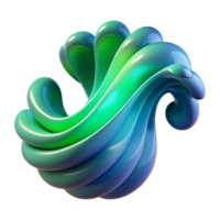 wonderful creative A dynamic flow of particles forming wave-like patterns, in shades of blue and green, illuminated by a soft, ambient light. Style fluid dynamics, abstract authentic png