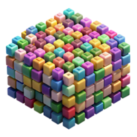 serene minimalist A field of randomly generated, colorful pixels, forming an abstract mosaic, under a bright, even lighting. Style digital, pixel art professional png