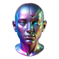 beautiful traditional A holographic projection of a human face, glitching and distorting, symbolizing a failing digital consciousness. Lighting flickering, unstable. Style cyberpunk premium png
