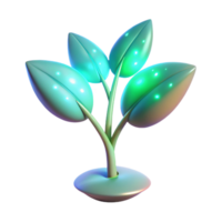 impressive traditional A genetically modified plant with bioluminescent leaves, pulsating gently. Lighting soft, ethereal. Style botanical illustration original png