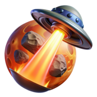 impressive minimalist A spaceship entering the atmosphere of a vibrant alien planet, creating a fiery trail. Lighting intense, fiery. Style photorealistic authentic png