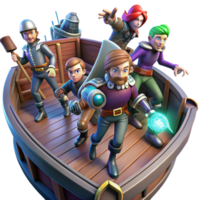 serene vintage A group of space pirates boarding a merchant ship in zero gravity. Lighting dramatic, chaotic. Style comic book high resolution png
