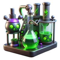 vibrant creative A futuristic laboratory filled with bubbling chemicals and strange scientific equipment. Lighting eerie, green. Style mad scientist 4K png