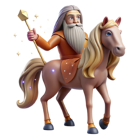 stunning rustic A wise centaur, with a long, flowing beard, gazing at a celestial constellation. Art style Renaissance 4K png