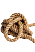 Brown Twisted Rope Coiled on a White Background for Nautical and Craft Themes in Photography and Design png
