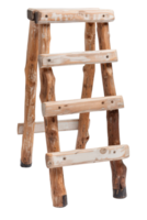 Rustic Wooden Ladder with Four Steps Perfect for Home Decor and Landscaping Projects, Isolated on White Background png