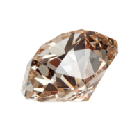 Sparkling and Shimmering Cut Crystal Stone with Warm Tones and Distinctive Reflections on a Clean Background png