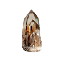Natural Smoky Quartz Crystal Point with Faceted Surface and Raw Base Ideal for Healing and Meditation Practices png