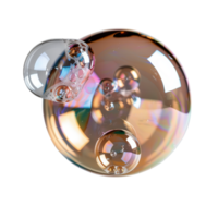 Bubbles Floating in Air with Reflections and Iridescent Color Patterns, Close-Up View of Soap Bubbles png