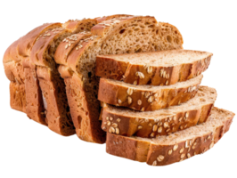 Freshly Sliced Whole Grain Bread with Oats on Top in a Studio Setting for Culinary and Food Photography png