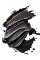 Glossy black paint smear on white background with subtle texture and fluidity highlighting creativity and artistic expression png