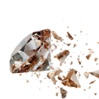 Stunning Brown Diamond with Sparkling Crystals Isolated on White Background in High Definition Quality png